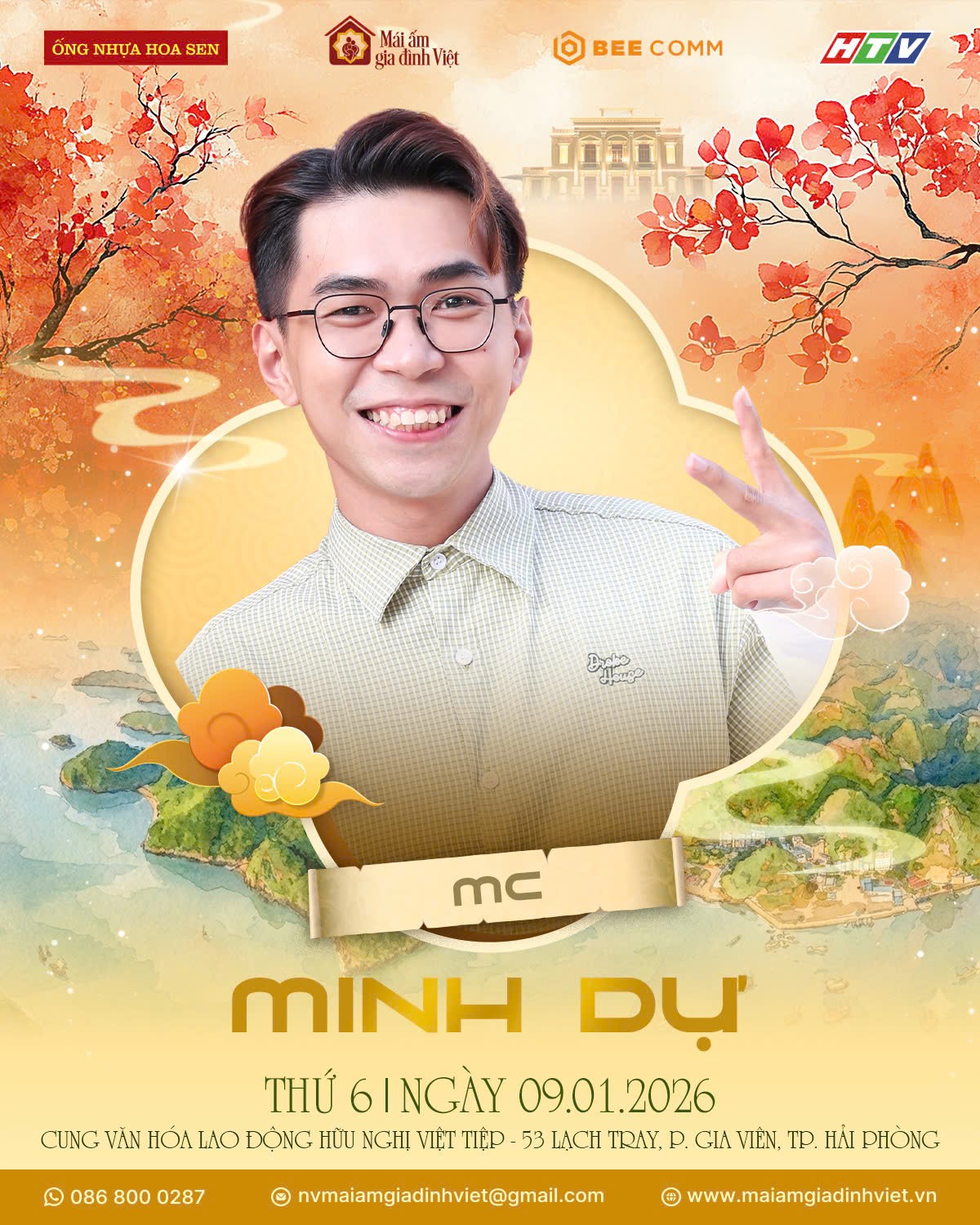 NSƯT Ốc Thanh Vân, Minh Dự lần đầu đảm nhận vai trò MC dẫn dắt chương trình 'Mái ấm gia đình Việt' tại Hải Phòng