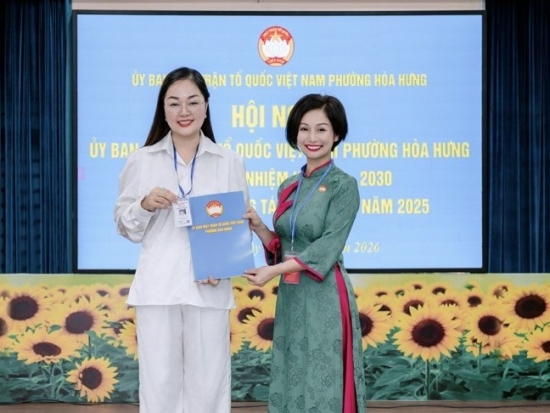 Hoa hậu Hoàng Thanh Nga vinh dự được công nhận là Ủy viên UBMTTQ Việt Nam phường Hòa Hưng nhiệm kỳ 2025 - 2030