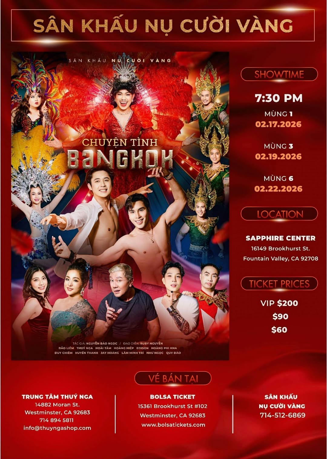 Poster vở hài kịch Chuyện tình Bangkok ra mắt vào dịp Tết Nguyên đán 2026