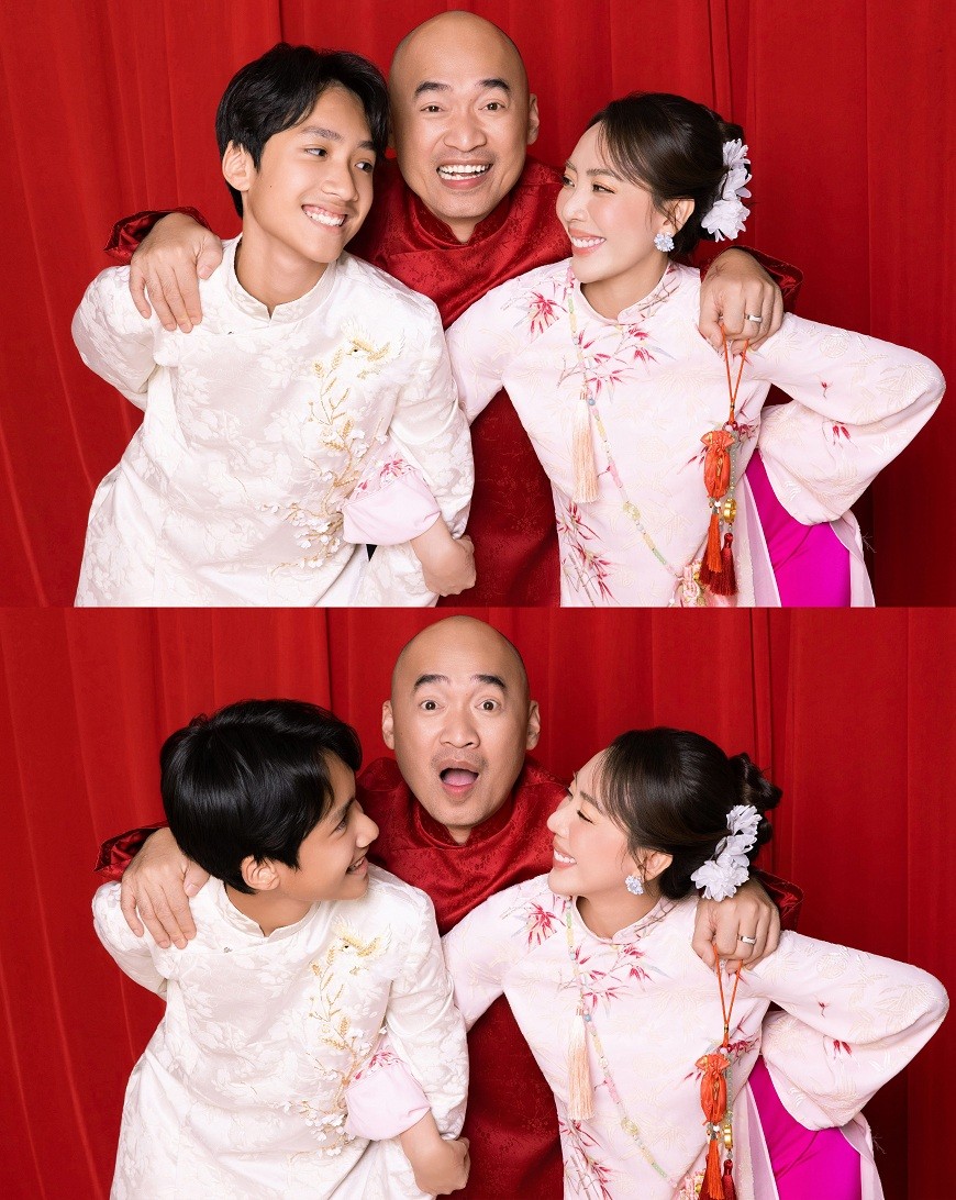 Tiến Luật – Thu Trang cùng con trai Andy diện áo dài, hé lộ kế hoạch đón Tết