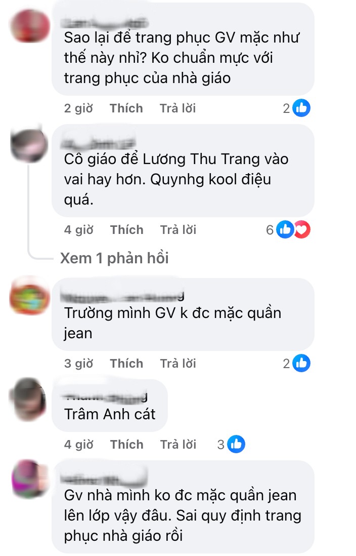 Tranh cãi xoay quanh trang phục đứng lớp của Quỳnh Kool trong 'Bước chân vào đời'