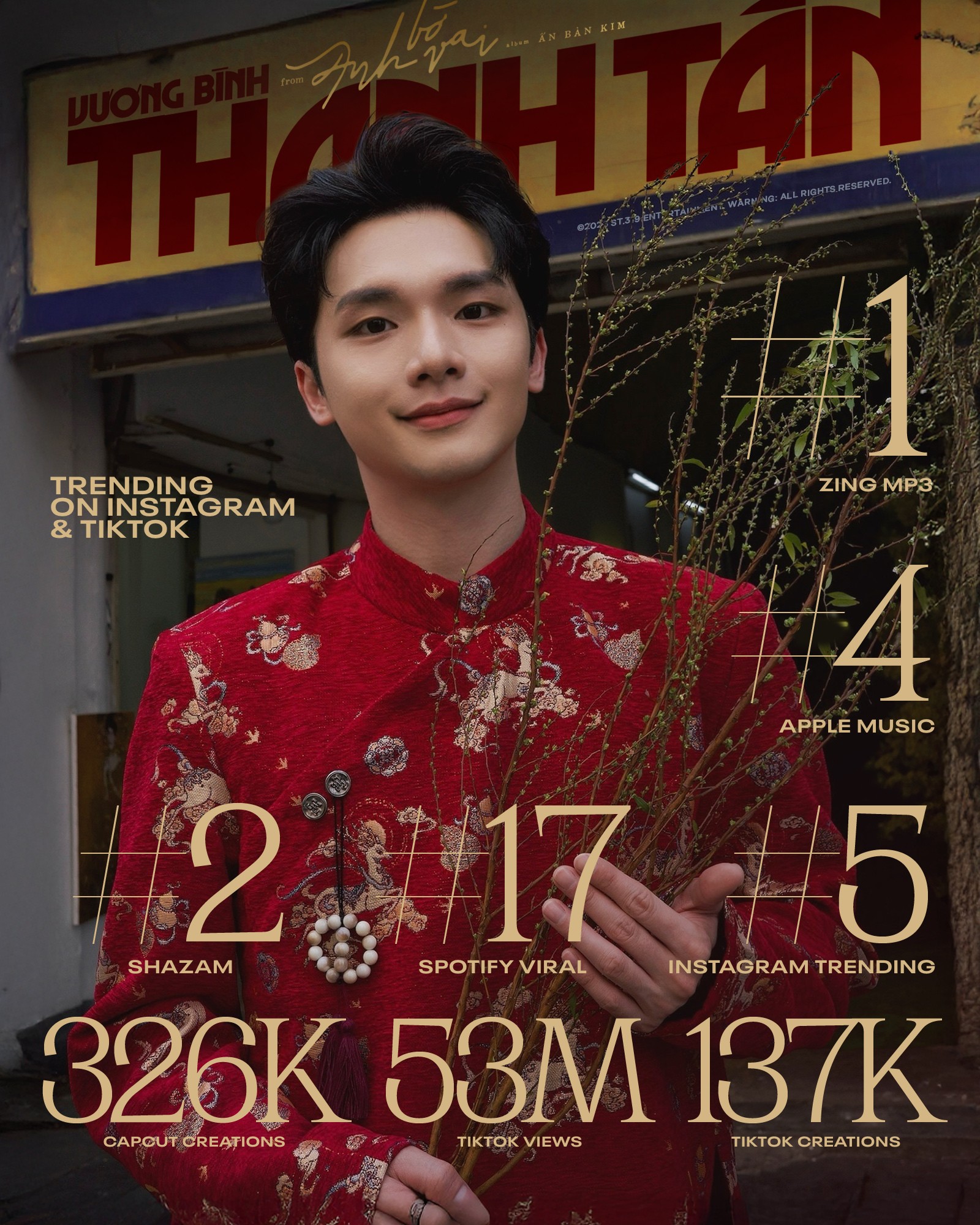 Từ mạng xã hội đến BXH nhạc số: 'Thanh Tân' giúp Vương Bình ghi dấu ấn rực rỡ đầu năm 2026