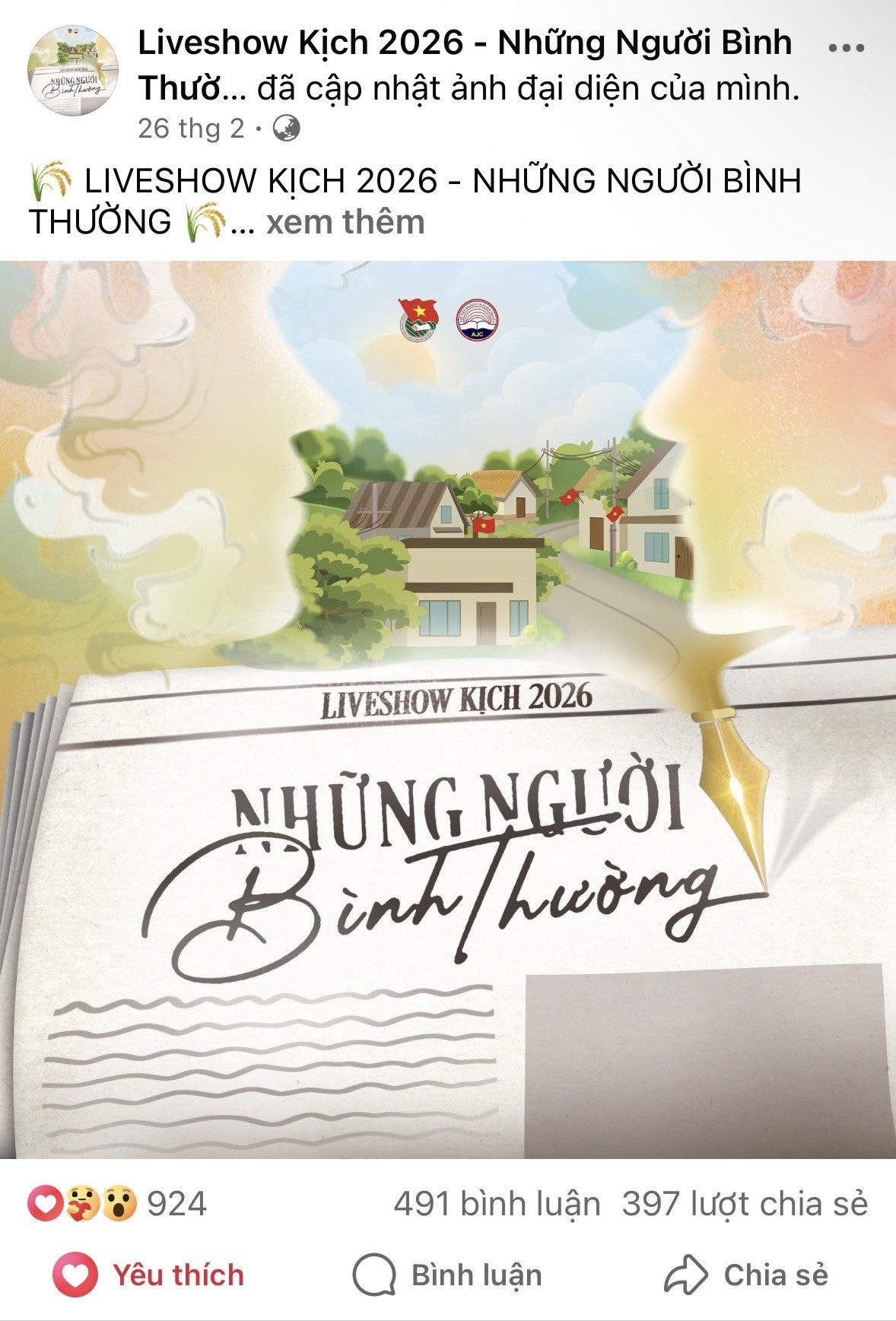 Học viện Báo chí và Tuyên truyền ghi dấu ấn với bộ ảnh Liveshow Kịch 2026