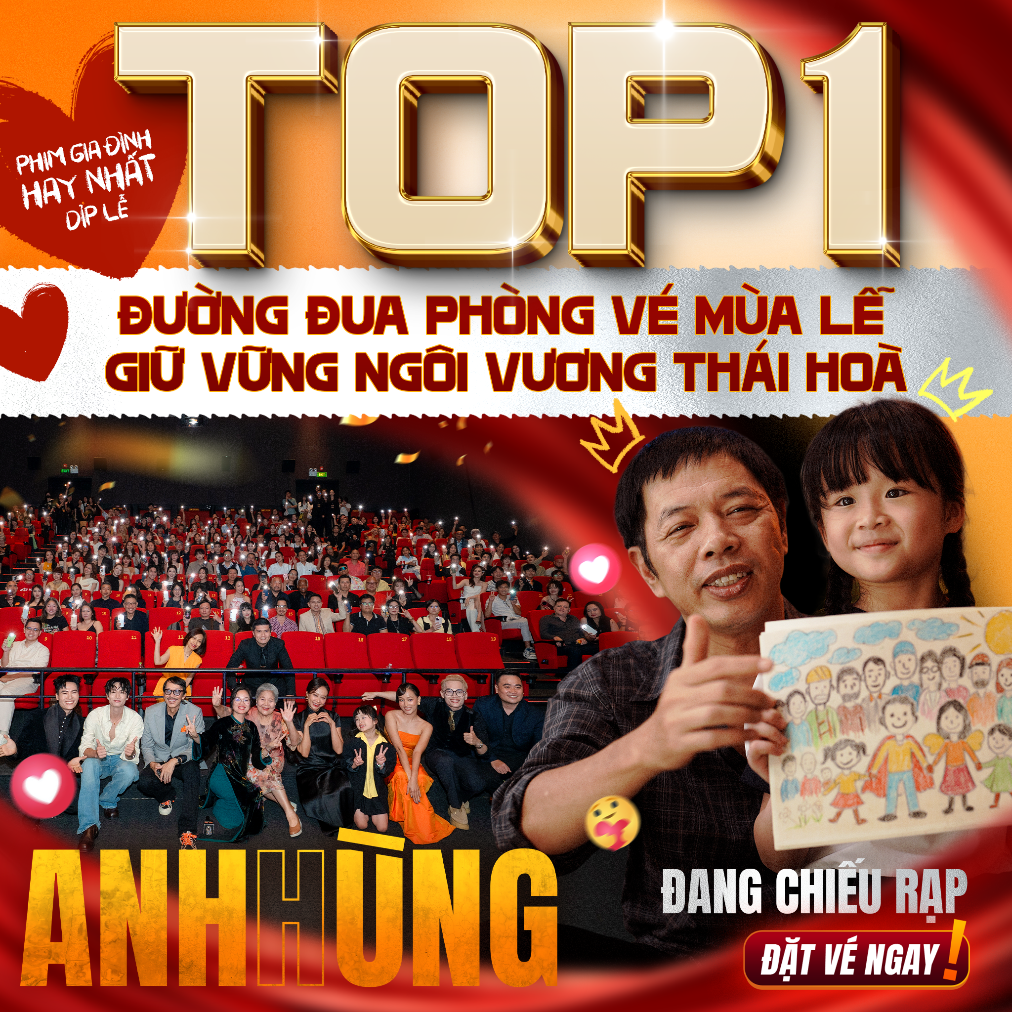 'Ông hoàng phòng vé' Thái Hòa lội ngược dòng chiếm Top 1 cuộc đua phòng vé dịp lễ