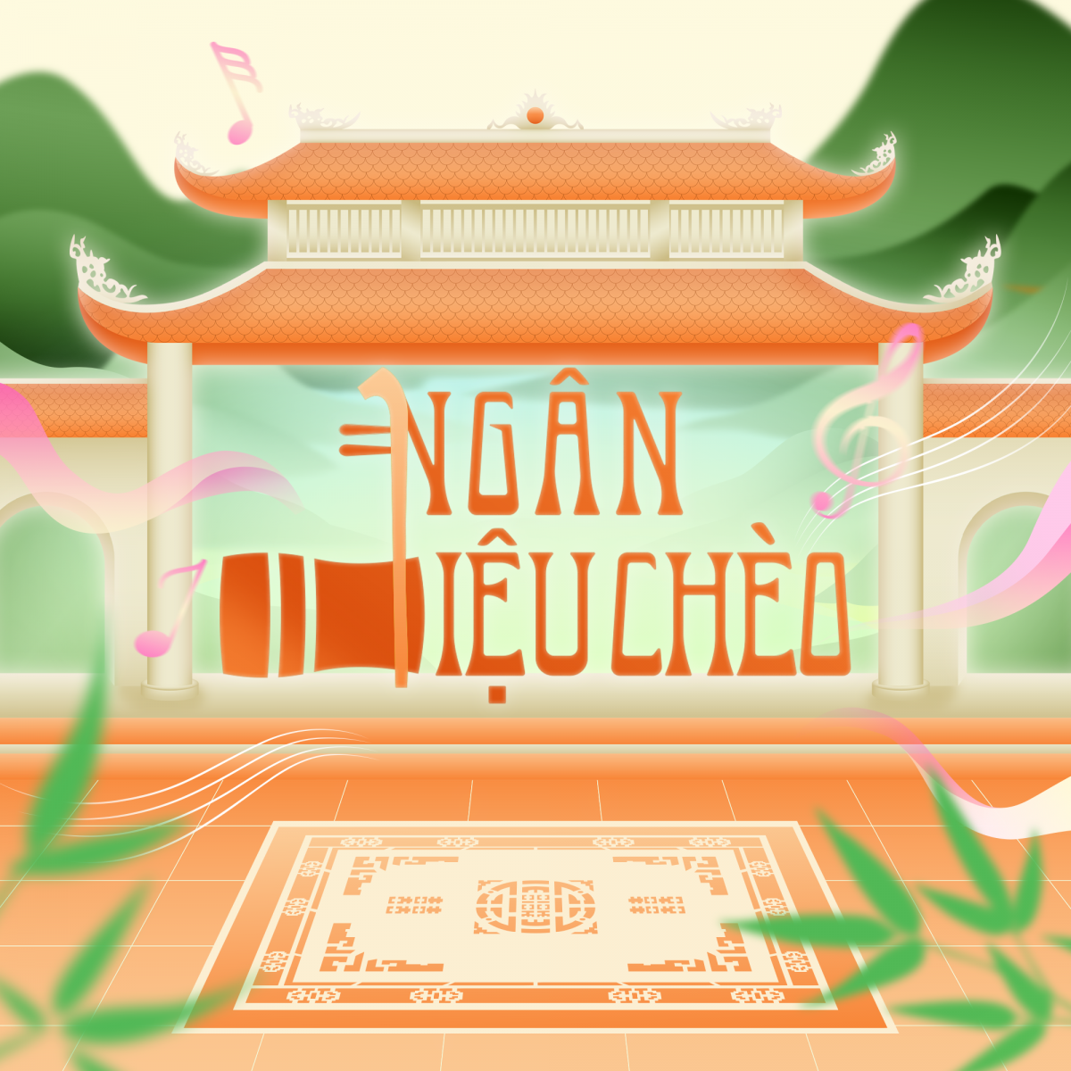 Ảnh 3: Bộ nhận diện mang màu sắc dân gian của dự án Ngân điệu Chèo. (Ảnh: BTC)