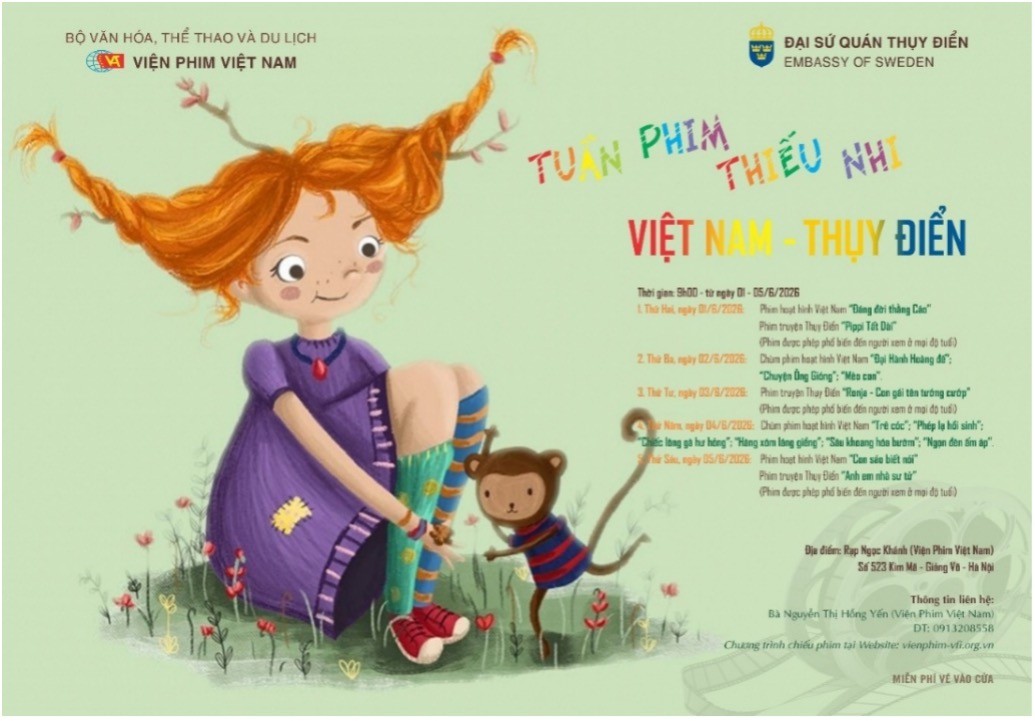 Khán giả Hà Nội có dịp xem lại thước phim hoạt hình 'Chuyện ông Gióng', 'Pippi tất dài' tại Tuần phim Thiếu nhi Việt Nam - Thụy Điển
