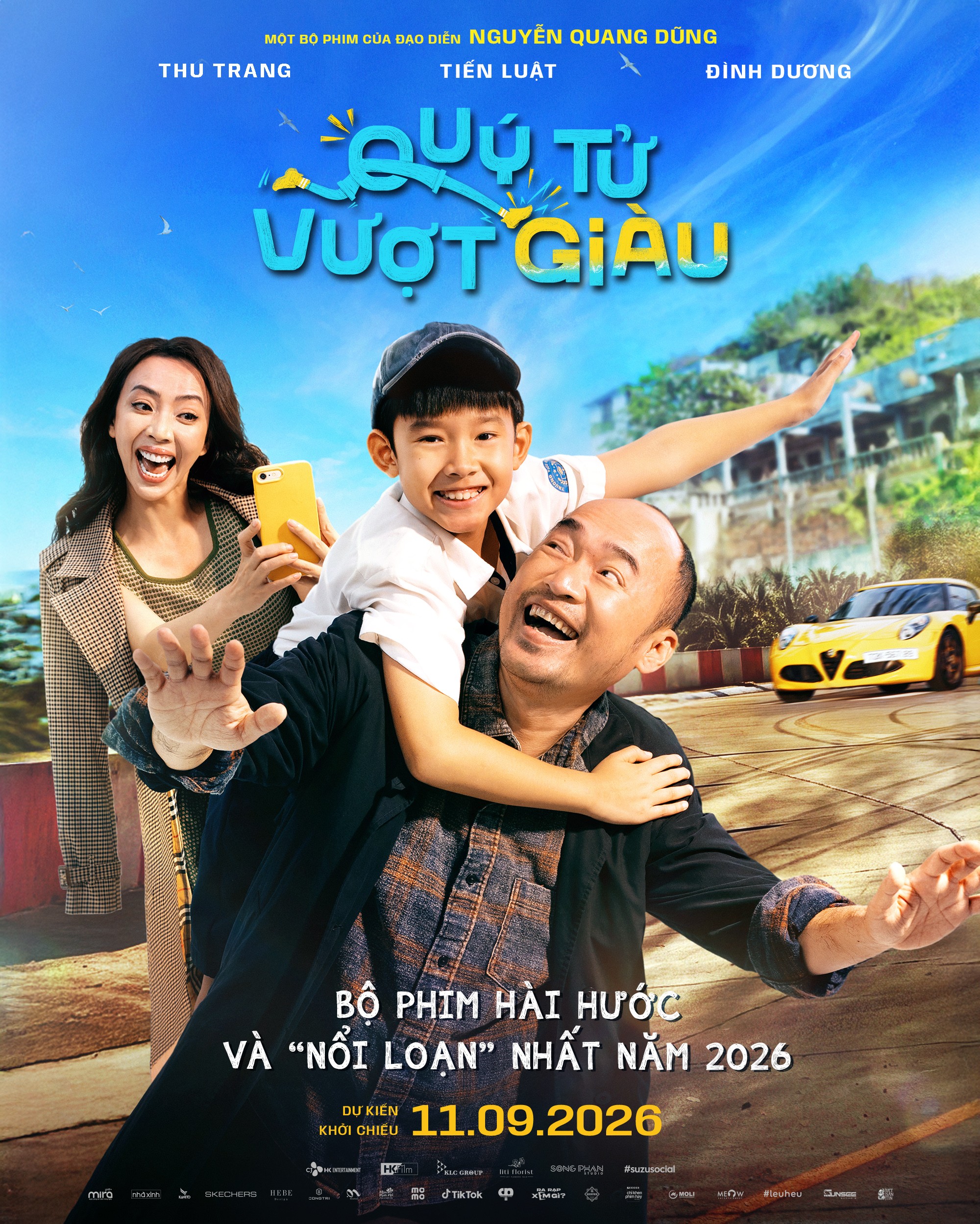 Thu Trang, Tiến Luật đóng chính phim điện ảnh gia đình – hài 'Quý tử vượt giàu' của đạo diễn Nguyễn Quang Dũng