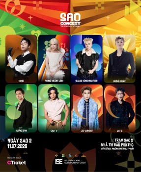 'Sao Concert' trở lại: Quang Hùng Masterd, Dương Domic, Phùng Khánh Linh, Mono, Grey D, Vương Bình, Captain Boy, Jey B, Orange xác nhận tham gia