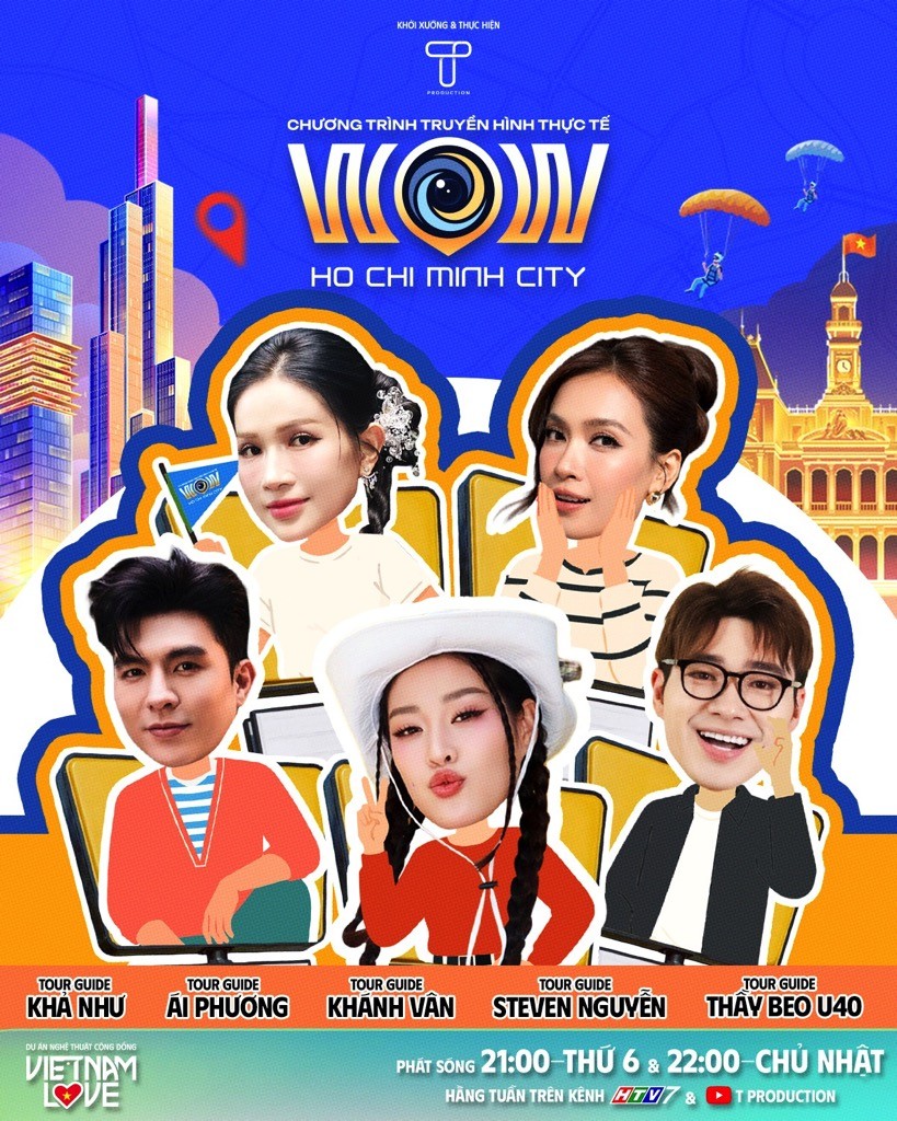 Steven Nguyễn, Khả Như, Khánh Vân, Ái Phương, Thầy Beo U40 làm tour guide cho series 'Wow Ho Chi Minh City'