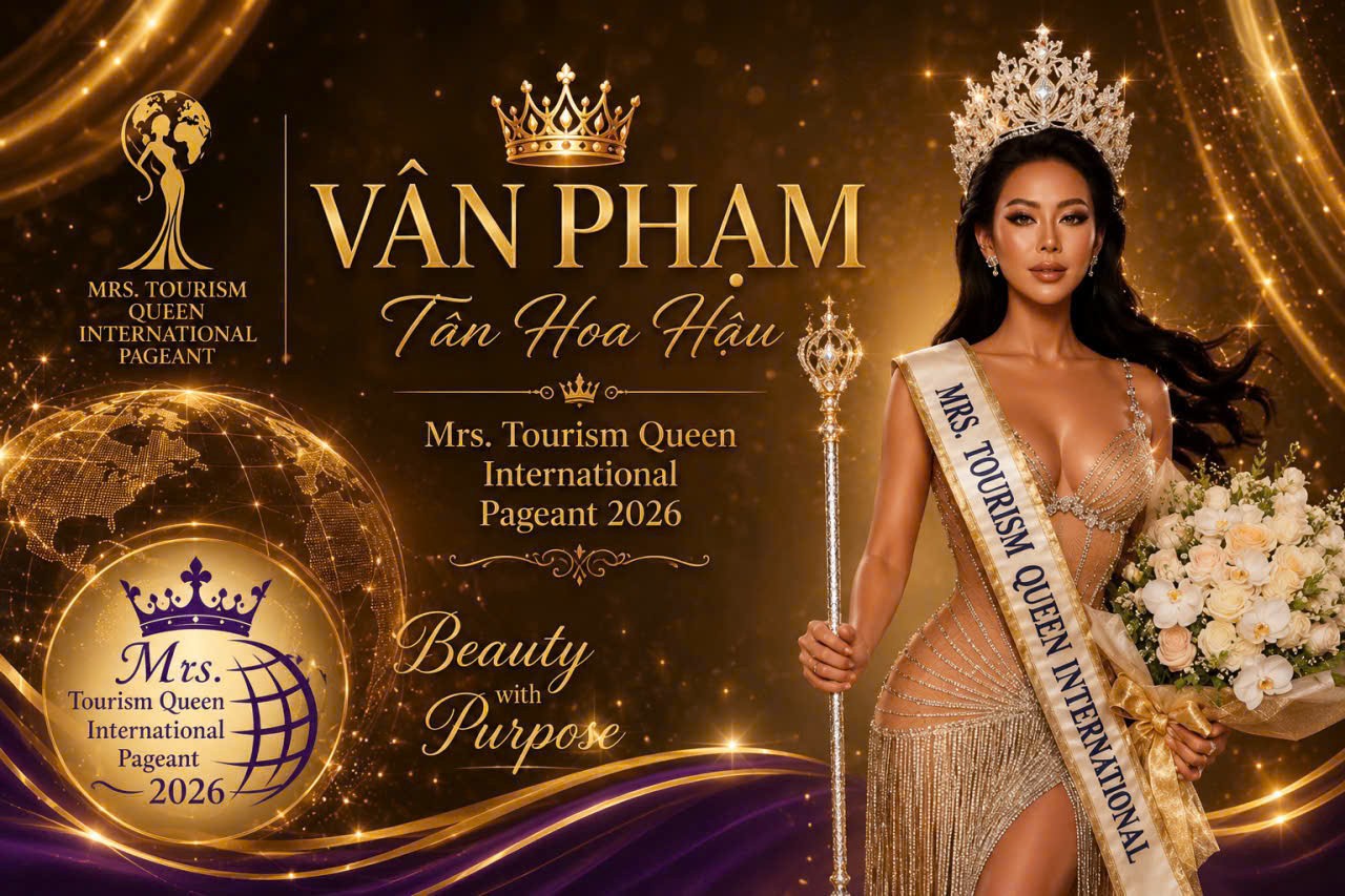Vân Phạm đăng quang 'Mrs. Tourism Queen International 2026', mang về cú đúp danh hiệu cho Việt Nam