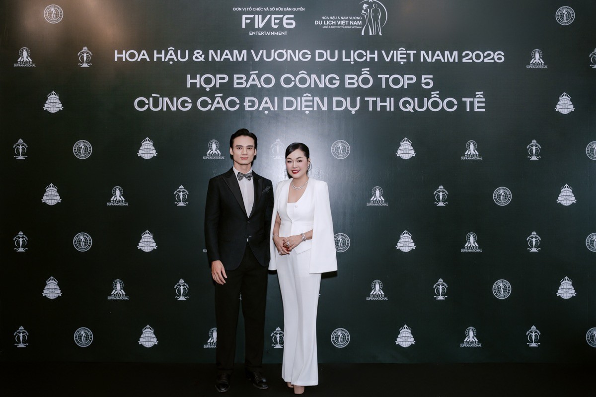 Hoa hậu Hoàng Thanh Nga nổi bật tại họp báo công bố Top 5 và các đại diện dự thi quốc tế