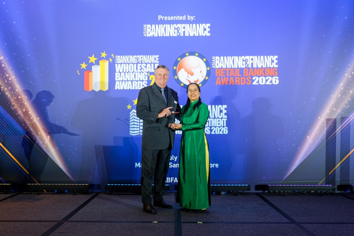 Vietcombank lập cú đúp giải thưởng quản lý rủi ro tại Asian Banking & Finance Awards 2026