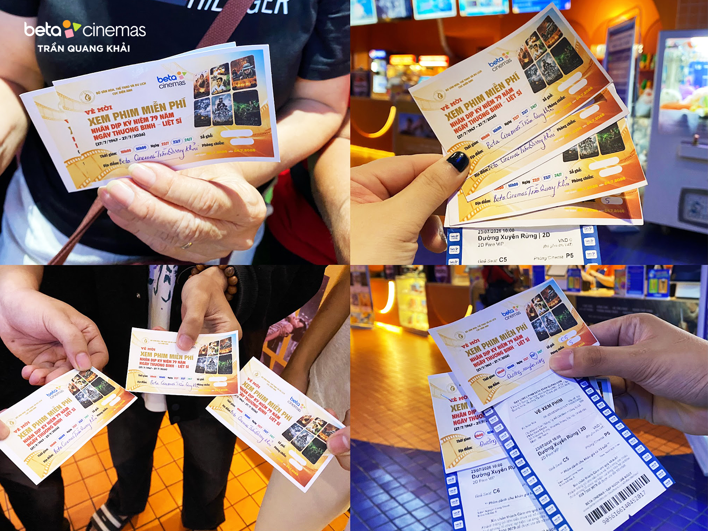 Beta Cinemas Trần Quang Khải hưởng ứng Tuần phim kỷ niệm 79 năm Ngày Thương binh - Liệt sĩ với các suất chiếu miễn phí