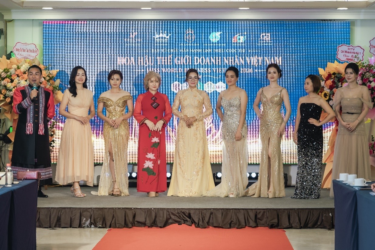 Nguyên Vũ hội ngộ Mai Thu Huyền tại Lễ công bố dự án 'Hoa hậu thế giới doanh nhân Việt Nam 2026'