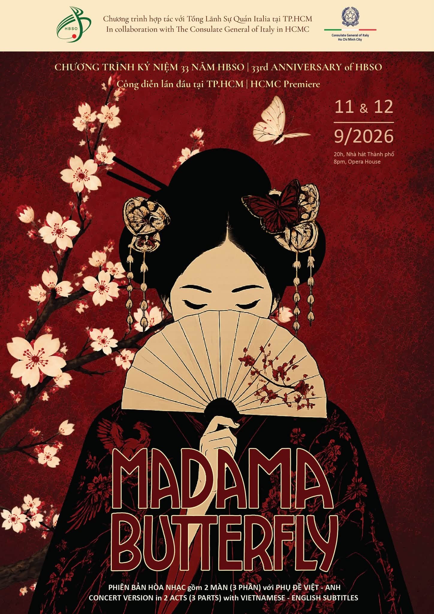 Lần đầu tiên kiệt tác 'Opera Madama Butterfly' của nhà soạn nhạc Ý trình diễn tại Thành phố Hồ Chí Minh