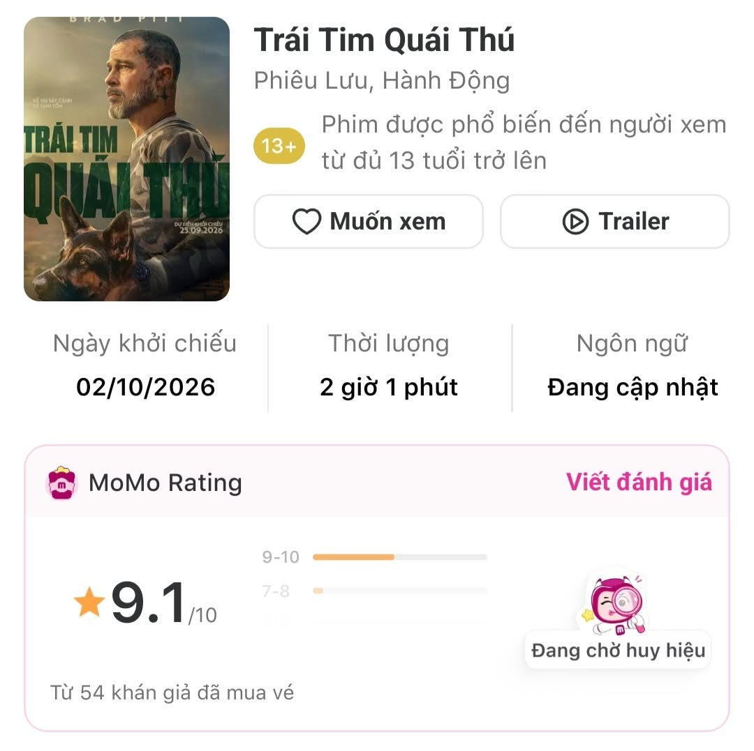 Sau hơn 3 thập kỷ diễn xuất, Brad Pitt thăng hoa ở tuổi 62 với vai diễn ít thoại nhưng đong đầy cảm xúc trong 'Trái tim quái thú'