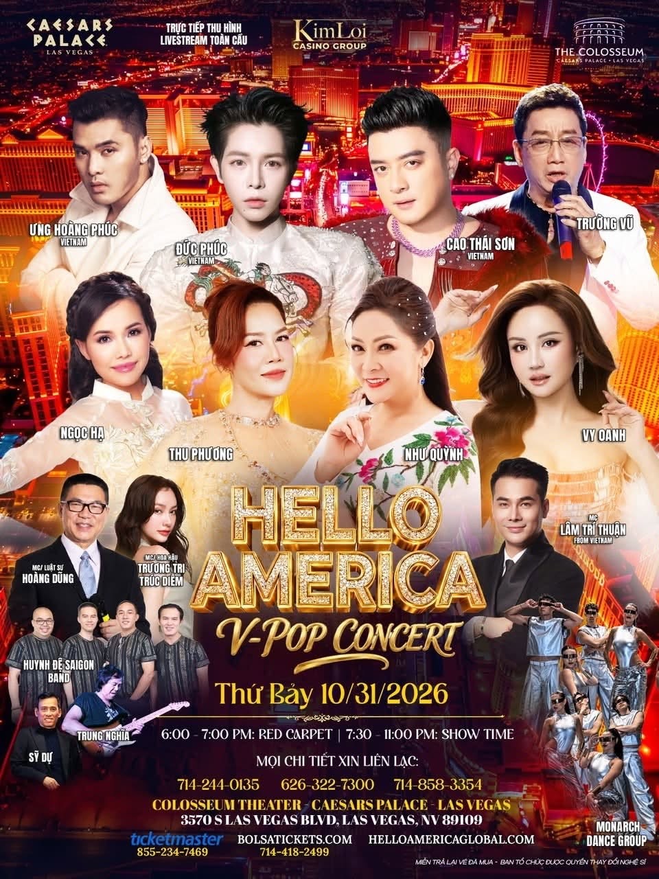 Đức Phúc tái ngộ đàn anh Ưng Hoàng Phúc, Cao Thái Sơn tại Đại nhạc hội 'Hello America V-Pop Concert'