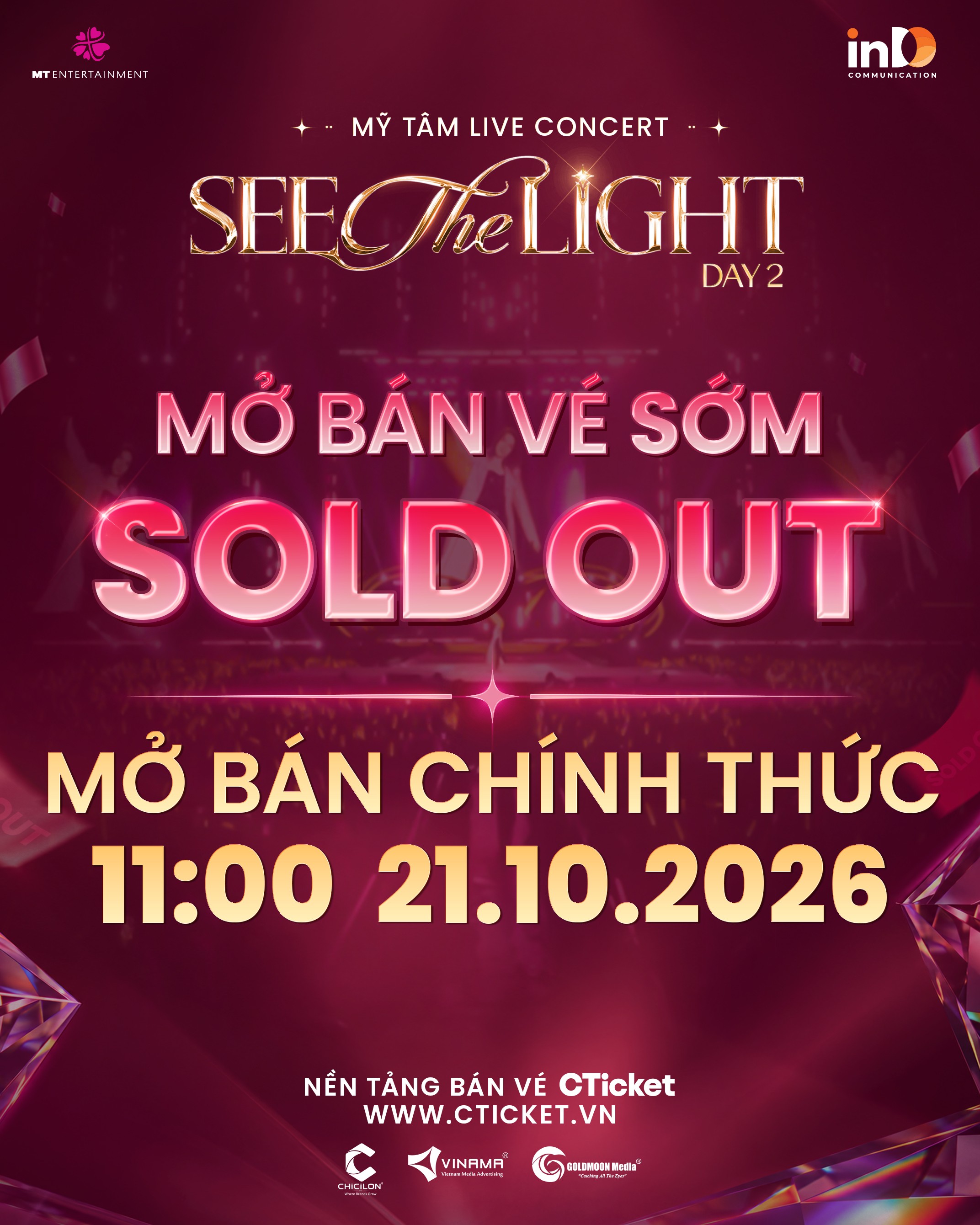 10.000 vé Concert Mỹ Tâm Sold out chỉ trong 5 phút mở bán sớm, nhiều khán giả không kịp sở hữu vé, phải đợi đến đợt chính thức