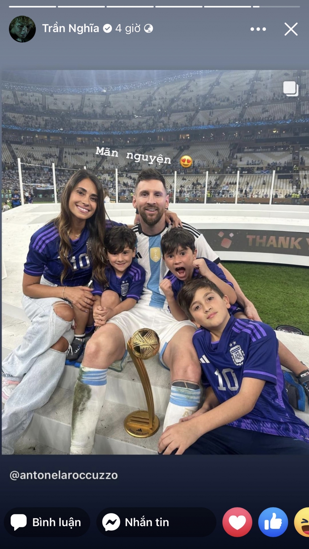 Dàn sao Việt hân hoan, vui sướng khi Messi 'lên đỉnh' thế giới cùng Argentina