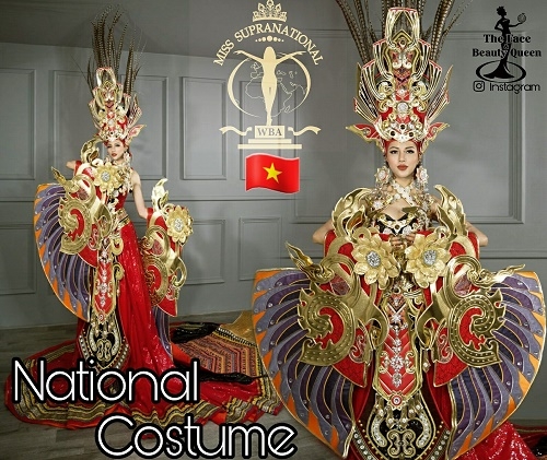 ngo ngang truoc bo national costume cua ngoc chau di thi miss supranational 2019