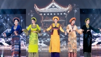 Mã nhãn với phần trình diễn áo dài ba miền của Hoa hậu Thùy Tiên, Bảo Ngọc, Lương Thùy Linh