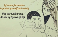 Họa sĩ Phạm Hồng Minh vẽ tranh cổ động kêu gọi cộng đồng đoàn kết chống Covid-19