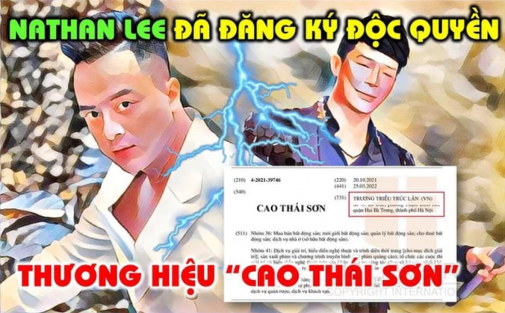 Hot showbiz, tưởng đùa mà thật: Nathan Lee đăng kí sử dụng độc quyền thương hiệu 'Cao Thái Sơn'