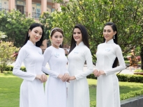 Dàn thí sinh chung khảo phía Nam 'Miss World Việt Nam' khoe nhan sắc trong tà áo dài trắng
