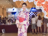Á hậu Kim Nguyên bất ngờ hóa cô gái Nhật, diện Yukata, đi guốc gỗ đến lễ hội Nhật Bản