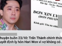 Trấn Thành và Hari Won bất ngờ bị tung tin đồn đã ly hôn lên mạng xã hội