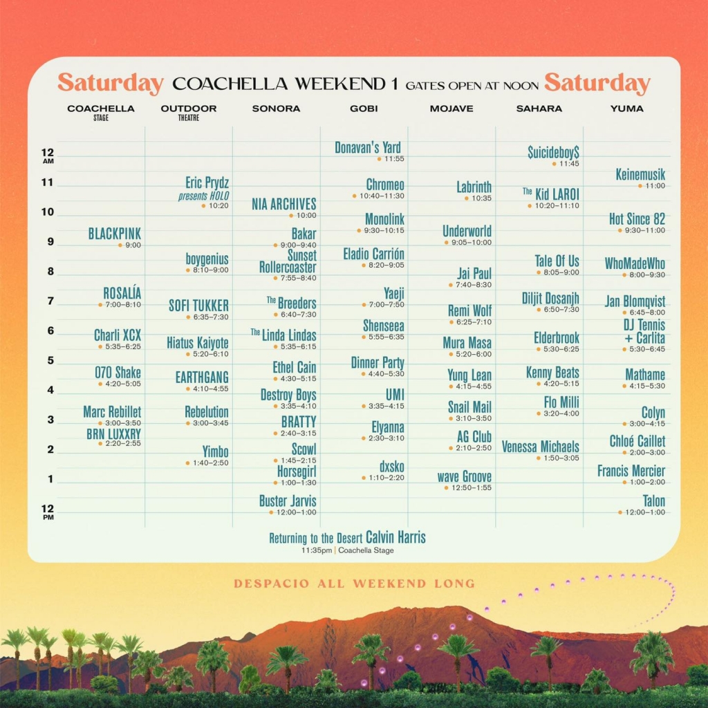 Giờ biểu diễn chính thức của BLACKPINK tại Coachella