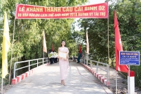 'Hoa hậu du lịch thế giới 2018' Huỳnh Vy quyên góp gần 300 triệu đồng xây cầu tại quê nhà