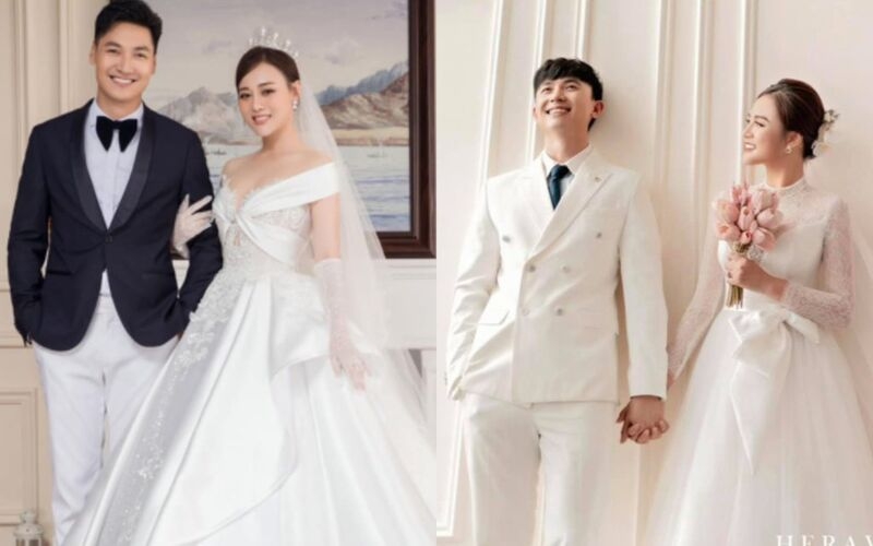 Ảnh cưới của 2 cặp đôi Huy - Thy và Long - Nam trong 'Hương vị tình thân': Ai mới là đỉnh nhất!