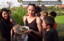 Angelina Jolie dạy các con ăn cả... nhện và bọ cạp ở Campuchia