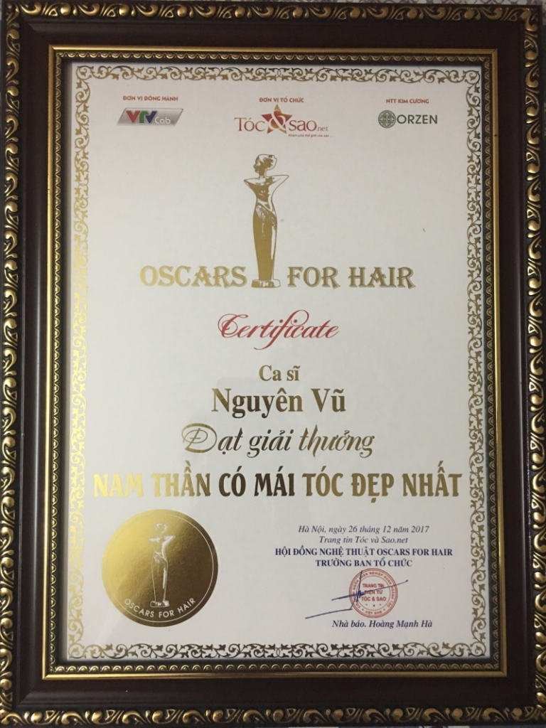 ca si nguyen vu doat giai nam than co mai toc dep nhat tai oscars for hair 2017