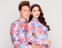 Vợ chồng Kha Ly - Thanh Duy tình tứ chụp ảnh áo dài xuân