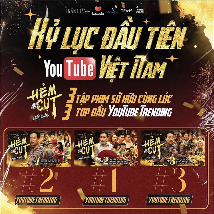 'Hẻm cụt' liên tục đứng đầu Top trending, Trấn Thành tạo nên kỷ lục Youtube Việt Nam