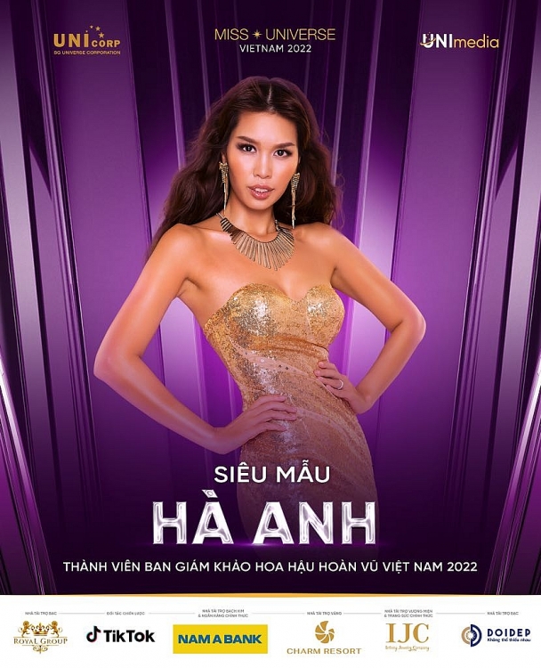 Siêu mẫu Hà Anh đảm nhận vai trò giám khảo tại 'Hoa hậu hoàn vũ Việt Nam 2022'