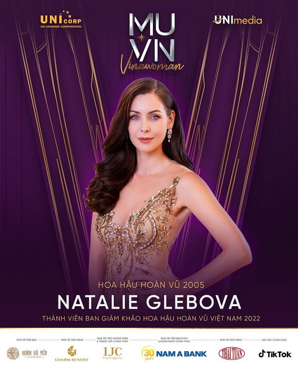 'Miss Universe 2005' Natalie Glebova làm giám khảo 'Hoa hậu hoàn vũ Việt Nam 2022'