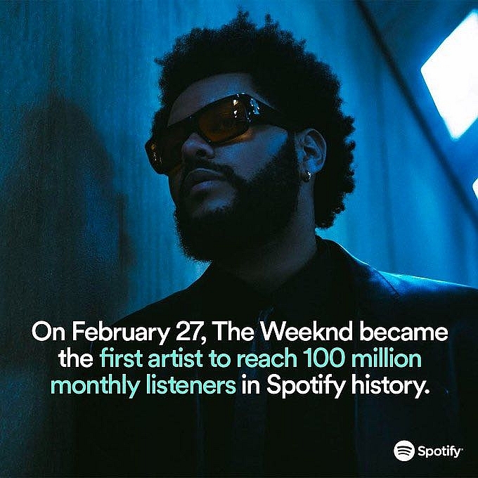 Cách The Weeknd tạo nên kỷ lục 100 triệu lượt người nghe hàng tháng trên Spotify