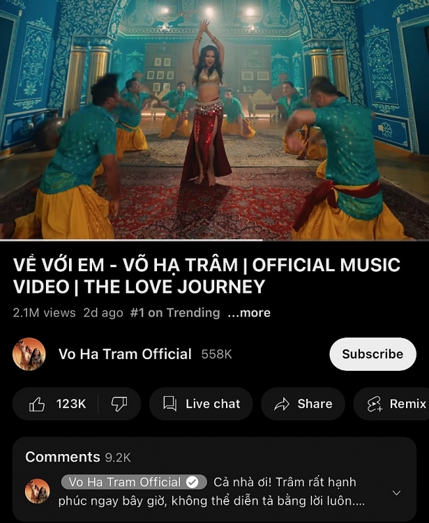 Top 1 trending Youtube, Tiktok, iTunes và loạt thành tích choáng ngợp từ 'Về với em' của Võ Hạ Trâm