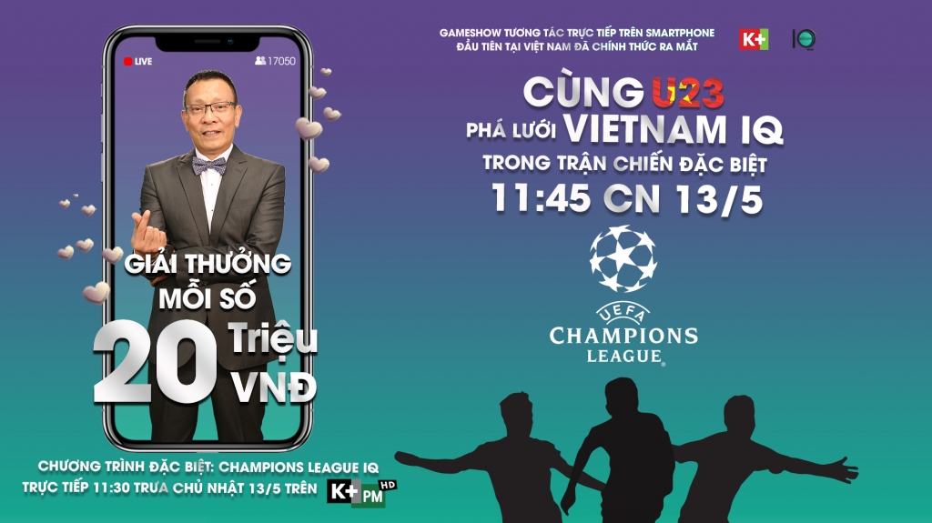 cung cac ngoi sao doi tuyen u23 viet nam thu tai pha luoi vietnam iq trong chuong trinh dac biet champions league iq