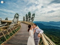 Ghi dấu tình yêu với bộ ảnh cưới tuyệt vời trên cây cầu vàng tại Bà Nà Hills