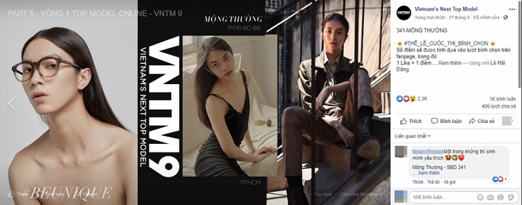 thi sinh top model online cong pha vong binh chon