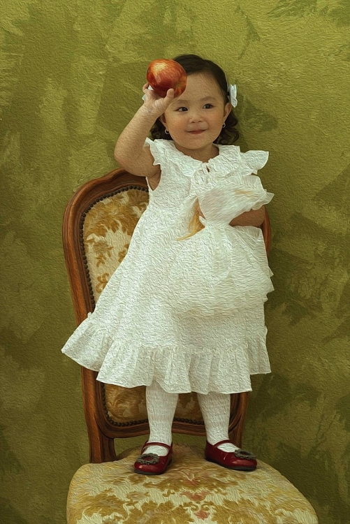 sophia gan 2 tuoi tra ngoc hang chup bo anh me con theo phong cach co dien