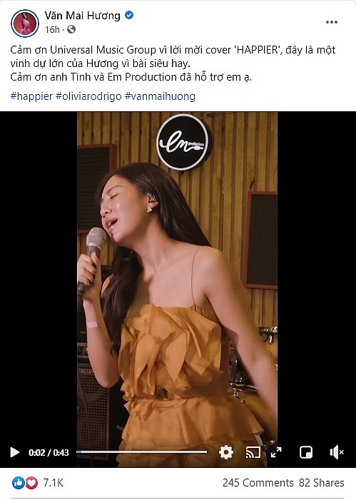 Văn Mai Hương cover ca khúc 40 triệu view của nghệ sĩ mới hot nhất Universal Music Group - Olivia Rodrigo