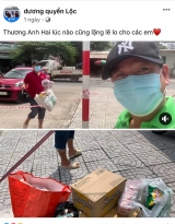 Quyền Linh mang dép tổ ong tiếp tế lương thực cho em trai - đạo diễn Quyền Lộc trong khu vực phong tỏa