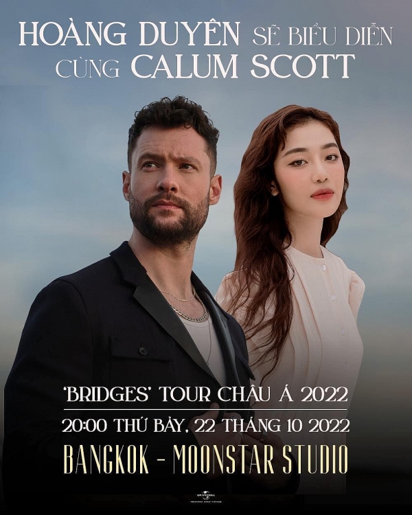 Hoàng Duyên là ca sĩ khách mời trong tour diễn châu Á của Calum Scott vào tháng 10
