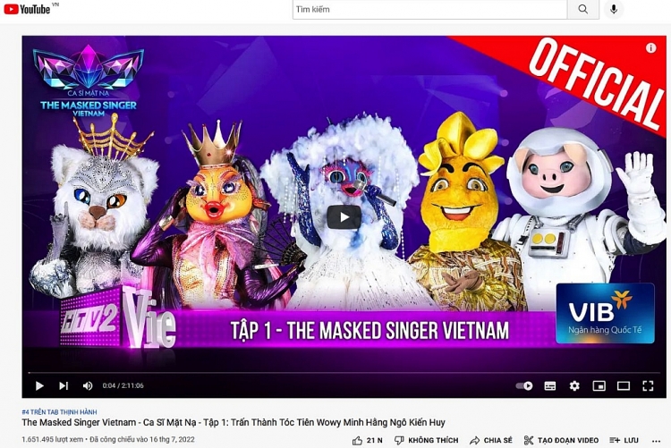 Gây sốt mạnh mẽ ngay tập đầu, 'The masked singer Vietnam – Ca sĩ mặt nạ' mở màn triệu view, sớm leo Top Youtube Trending