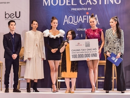 Bà Trang Lê - Chủ tịch 'Aquafina Tuần lễ thời trang quốc tế Việt Nam' kêu gọi quyên góp cho đồng bào miền Trung